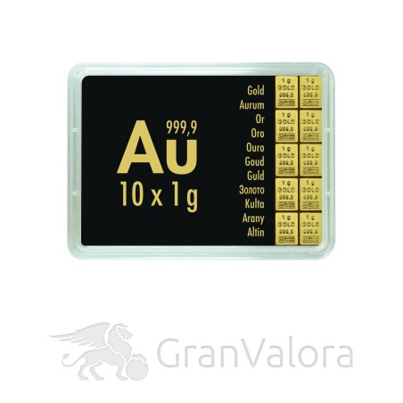 10 x 1g Gold Tafelbarren (Goldtafel, CombiBar)