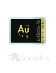 5 x 1g Gold Tafelbarren (Goldtafel, CombiBar)