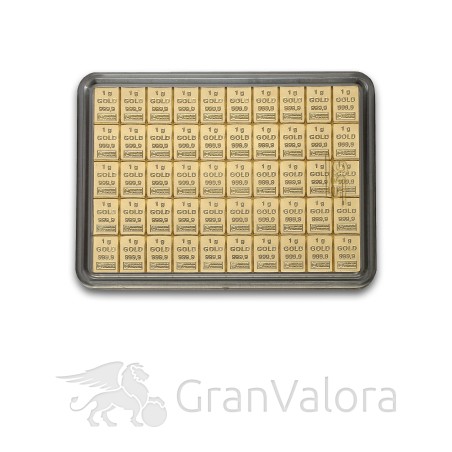 50 x 1g Gold Tafelbarren (Goldtafel) - GranValora