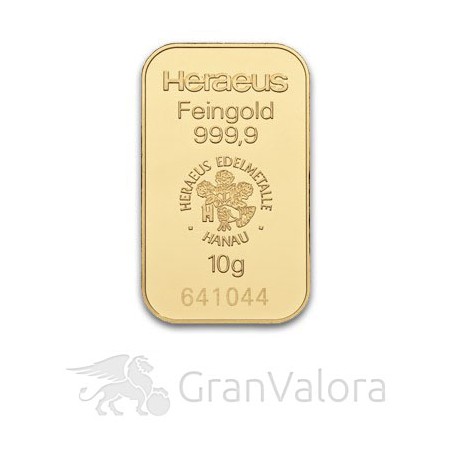 10 g Goldbarren Heraeus