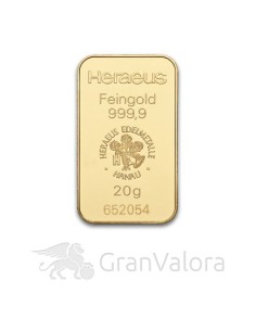 20 g Goldbarren Heraeus - GranValora