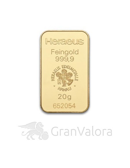 20 g Goldbarren Heraeus - GranValora