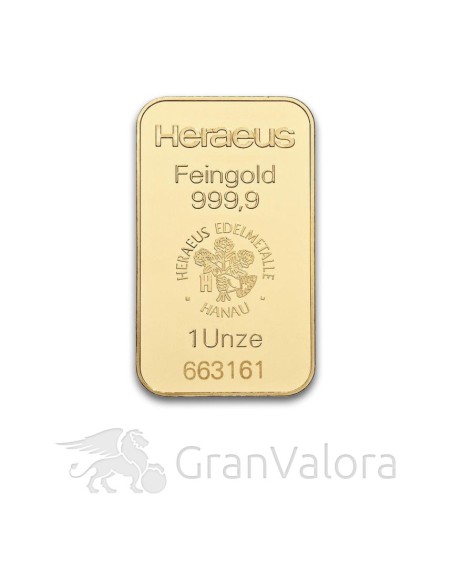 1 oz Goldbarren Heraeus - GranValora