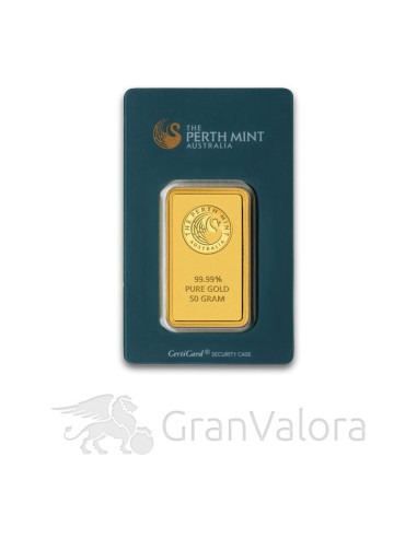 50 g Goldbarren Perth Mint (Känguru) - GranValora