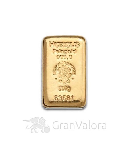 250 g Goldbarren Heraeus (Gussbarren) - GranValora