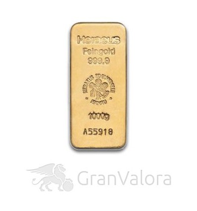 1000 g Goldbarren Heraeus (Gussbarren)