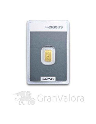 1 g Gold Kinebarren Heraeus - GranValora
