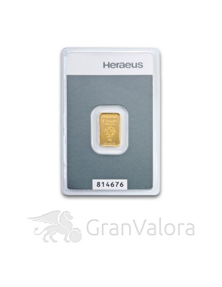 2 g Gold Kinebarren Heraeus - GranValora