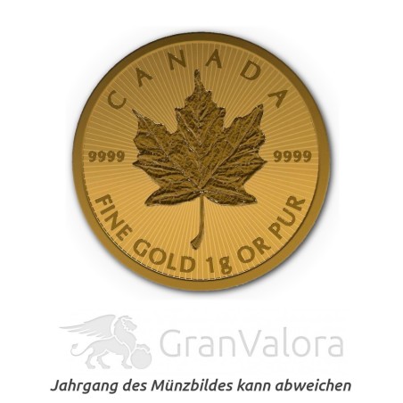 Gold Maplegram (25 x 1 Gramm Goldmünzen)