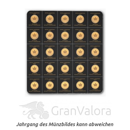 Gold Maplegram (25 x 1 Gramm Goldmünzen)