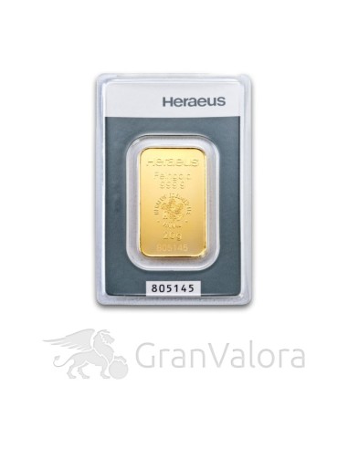 20 g Gold Kinebarren Heraeus - GranValora