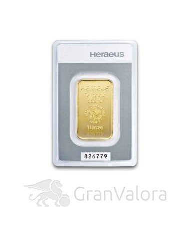1 oz Gold Kinebarren Heraeus - GranValora