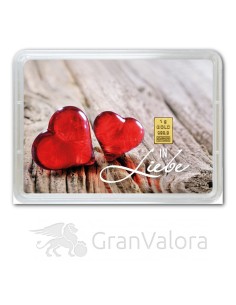 1g Gold Geschenkbarren - In Liebe von Herzen 2