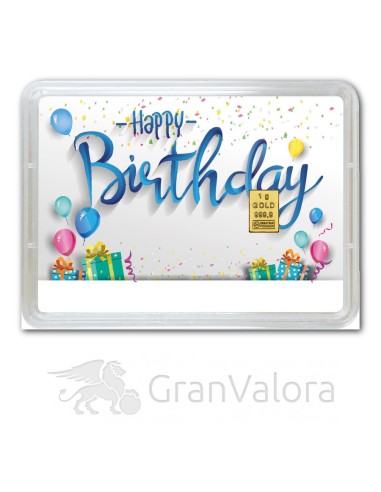 1g Gold Geschenkbarren - Geburtstag