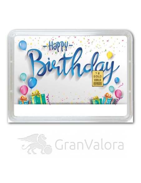 1g Gold Geschenkbarren - Geburtstag
