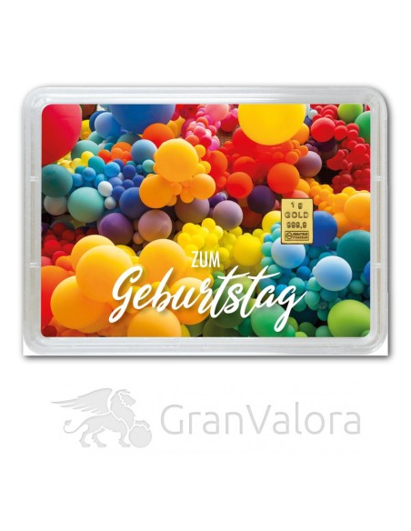 1g Gold Geschenkbarren - Geburtstag