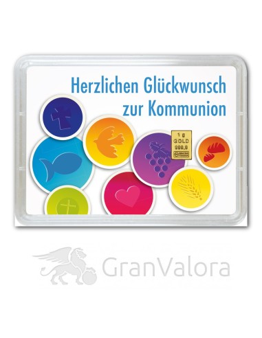 1g Gold Geschenkbarren - Kommunion