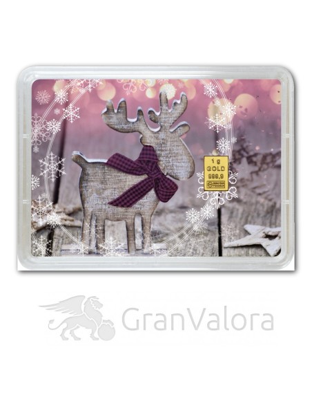 1g Gold Geschenkbarren - Weihnachten