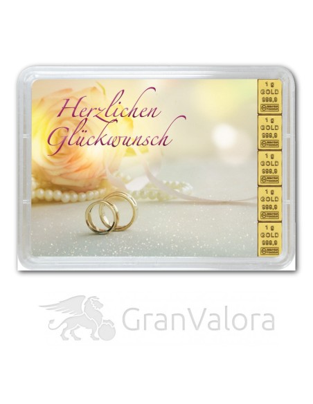 5g Gold Geschenkbarren - Hochzeit