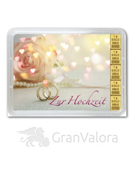 5g Gold Geschenkbarren - Hochzeit