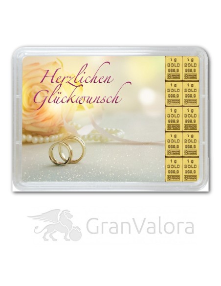 10g Gold Geschenkbarren - Hochzeit