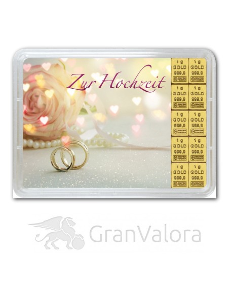 10g Gold Geschenkbarren - Hochzeit