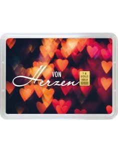 1g Gold Geschenkbarren - In Liebe von Herzen