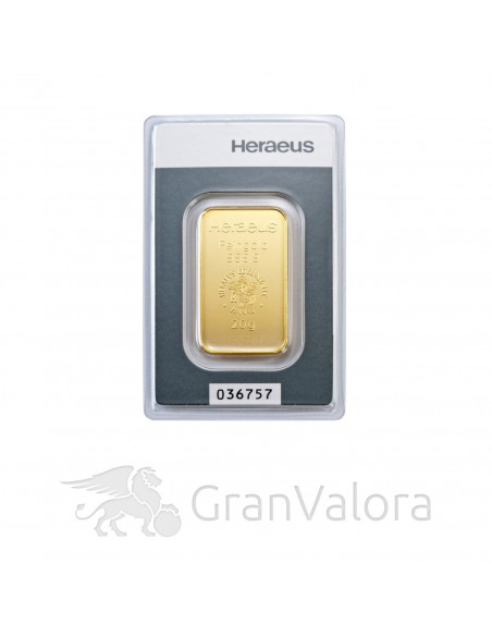 20 g Goldbarren Heraeus