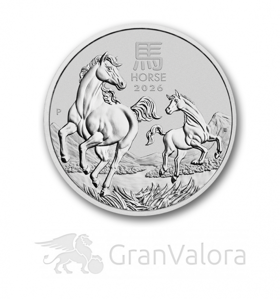 1oz Silber Lunar III Pferd 2026 - GranValora