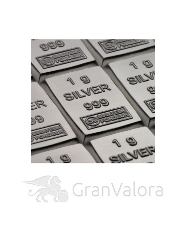 100 x 1g Silber Tafelbarren (Münztafel) - GranValora