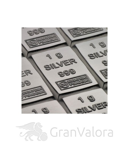 100 x 1g Silber Tafelbarren (Münztafel) - GranValora