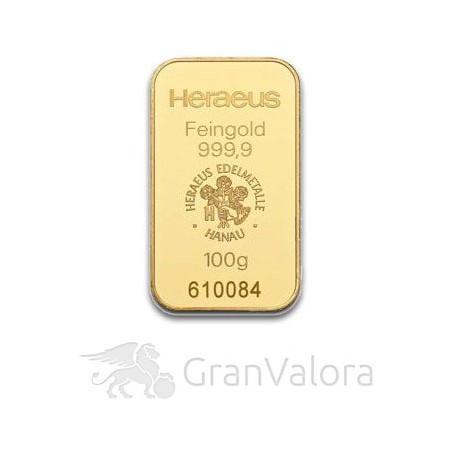 100 g Goldbarren Heraeus - GranValora