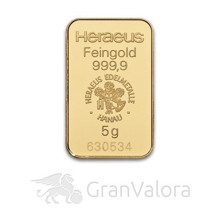 5 g Goldbarren Heraeus - GranValora