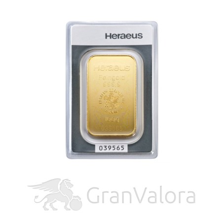 100 g Goldbarren Heraeus
