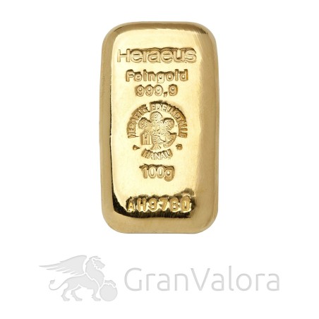 100 g Goldbarren Heraeus (Gussbarren)
